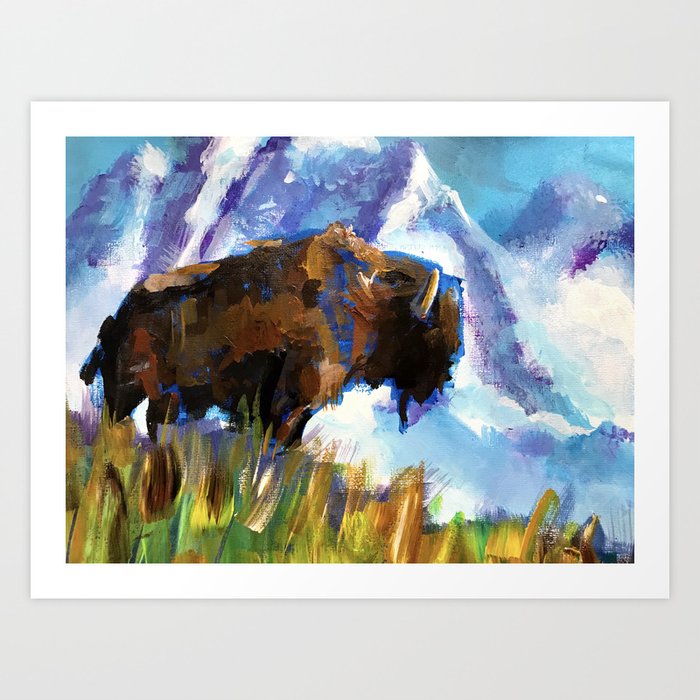 Yellowstone Bison Art Print