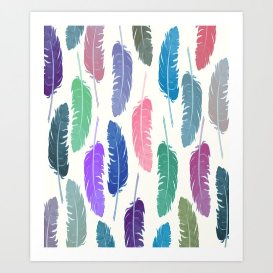 Colorful Feathers Art Print