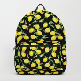 You're the Zest - Lemons on Black Backpack