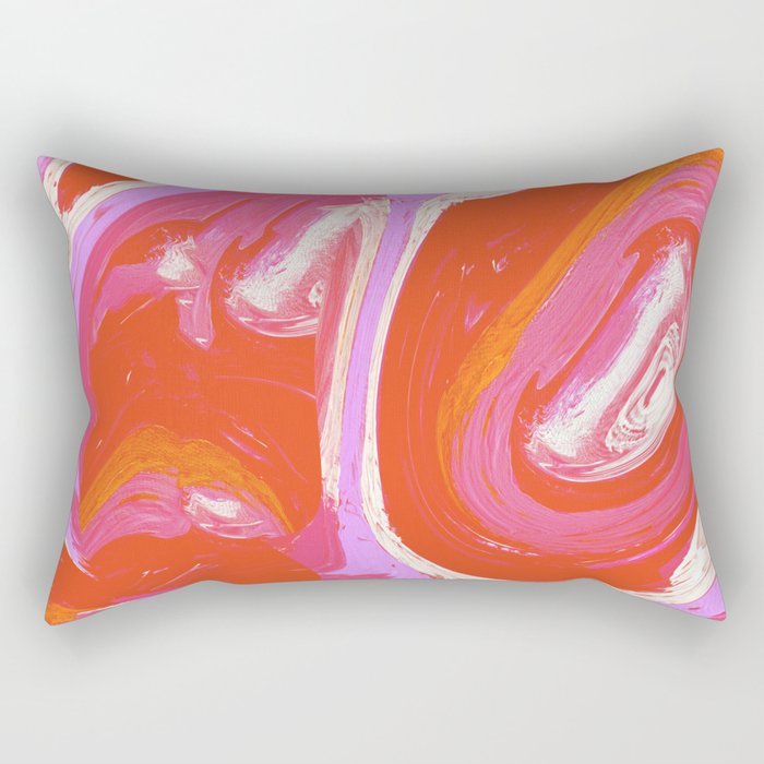 Deja Vu: Vibrant Digital Painting in Retro Colors by Alyssa Hamilton Art Rectangular Pillow