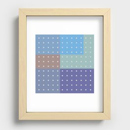 Many dots with color blocks 3 Recessed Framed Print