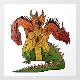 Rasta Dragon Art Print