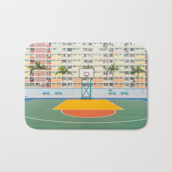 Basket orange yellow Bath Mat