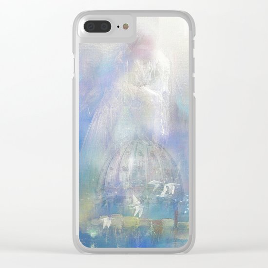 Angel on the city Clear iPhone Case