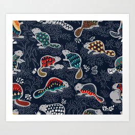 Beaver is back by night - Comeback Species Art Print