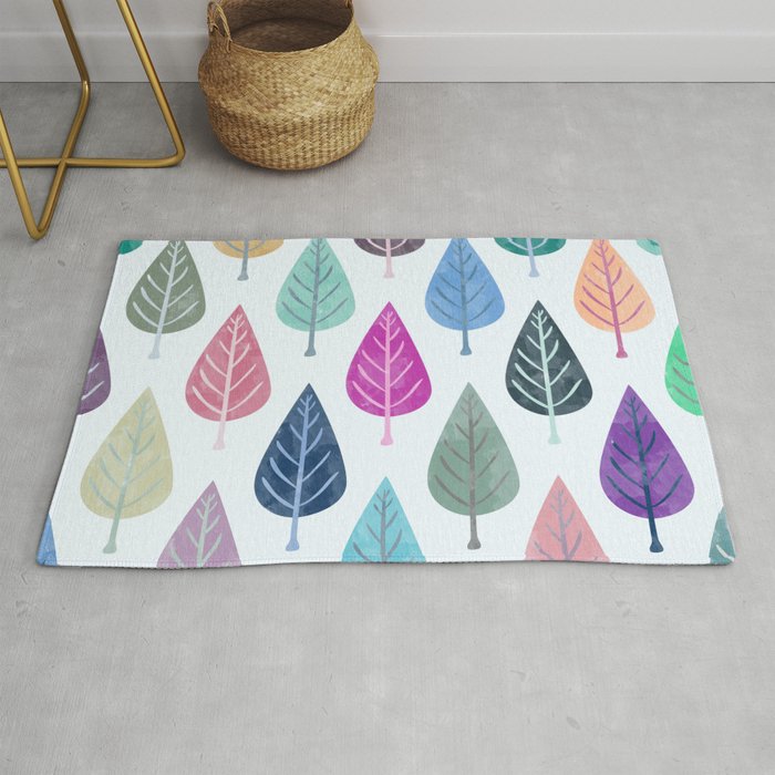 Watercolor Forest Pattern III Rug
