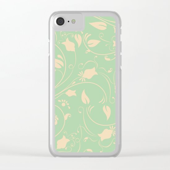 Vintage victorian flower pattern Clear iPhone Case