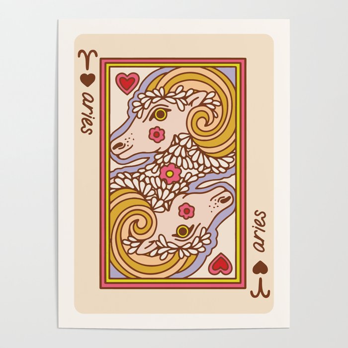 Aries Playing Card Poster