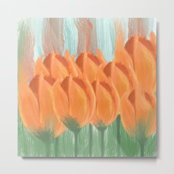 Tulips Vanishing colors Metal Print