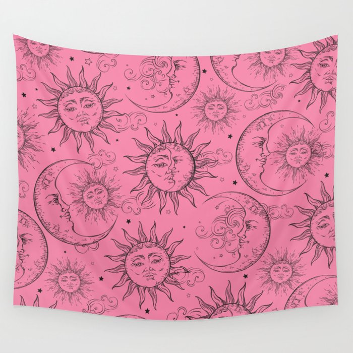 Pink sun tapestry sales
