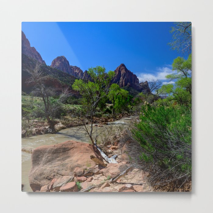 The Watchman - Spring in Zion National Park, UT Metal Print