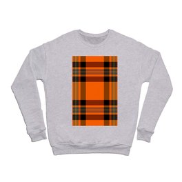 Orange Tartan Plaid Scottish Pattern Crewneck Sweatshirt