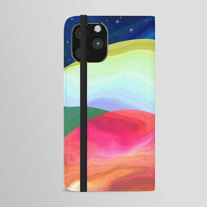 Starry Night Abstract Landscape iPhone Wallet Case