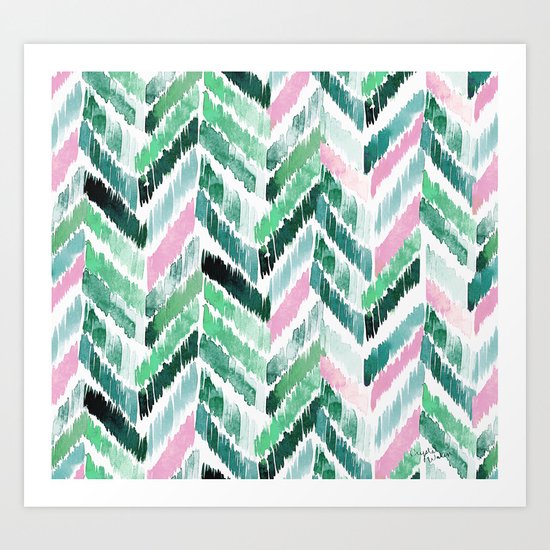 Tropical Vibrations - Emerald Pink Art Print