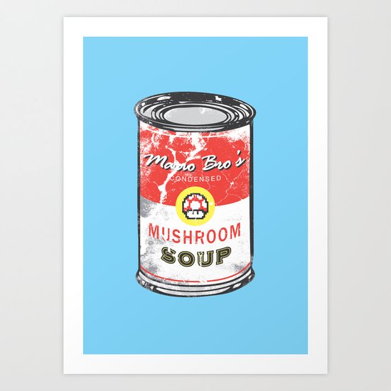 Mario Bro's Mushroom soup Art Print