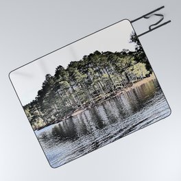 Spring Pine Trees of Loch an Eilein in I Art and Afterglow  Picnic Blanket