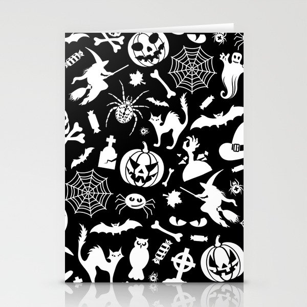 Seamless Halloween Pattern Stationery Cards