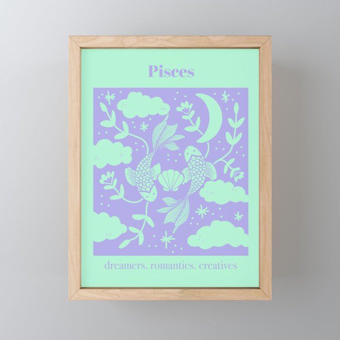 Zodiac Series: Pisces Framed Mini Art Print