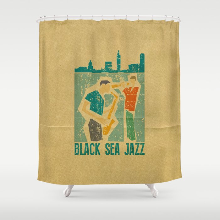 Black Sea Jazz Shower Curtain