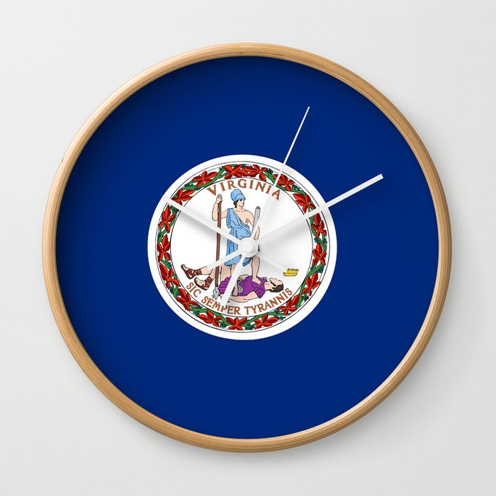 flag virginia,america,usa,south,Dominion,Mother of Presidents,Mother of States,Pocahontas Wall Clock