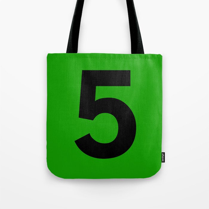 Number 5 (Black & Green) Tote Bag