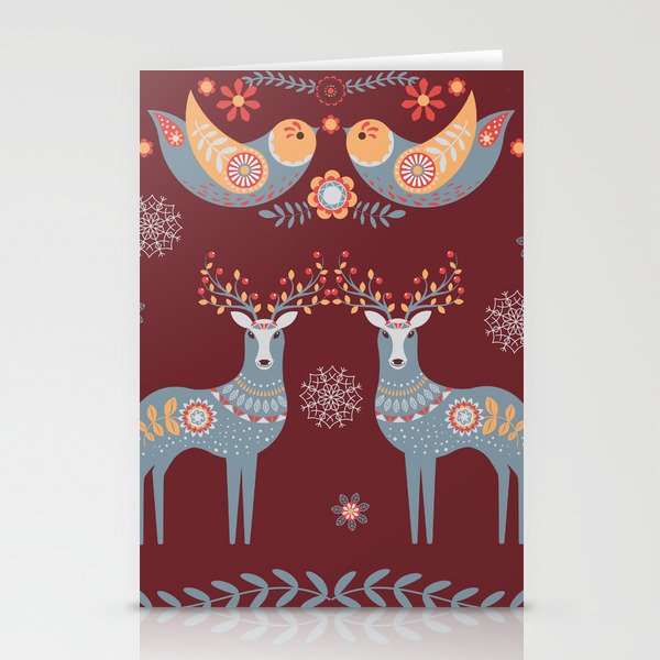 Nordic Winter Red Stationery Cards