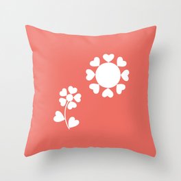 Love (coral and white) Throw Pillow