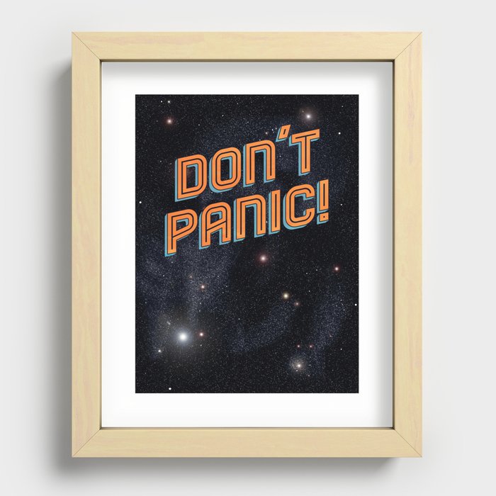 Don't Panic Recessed Framed Print