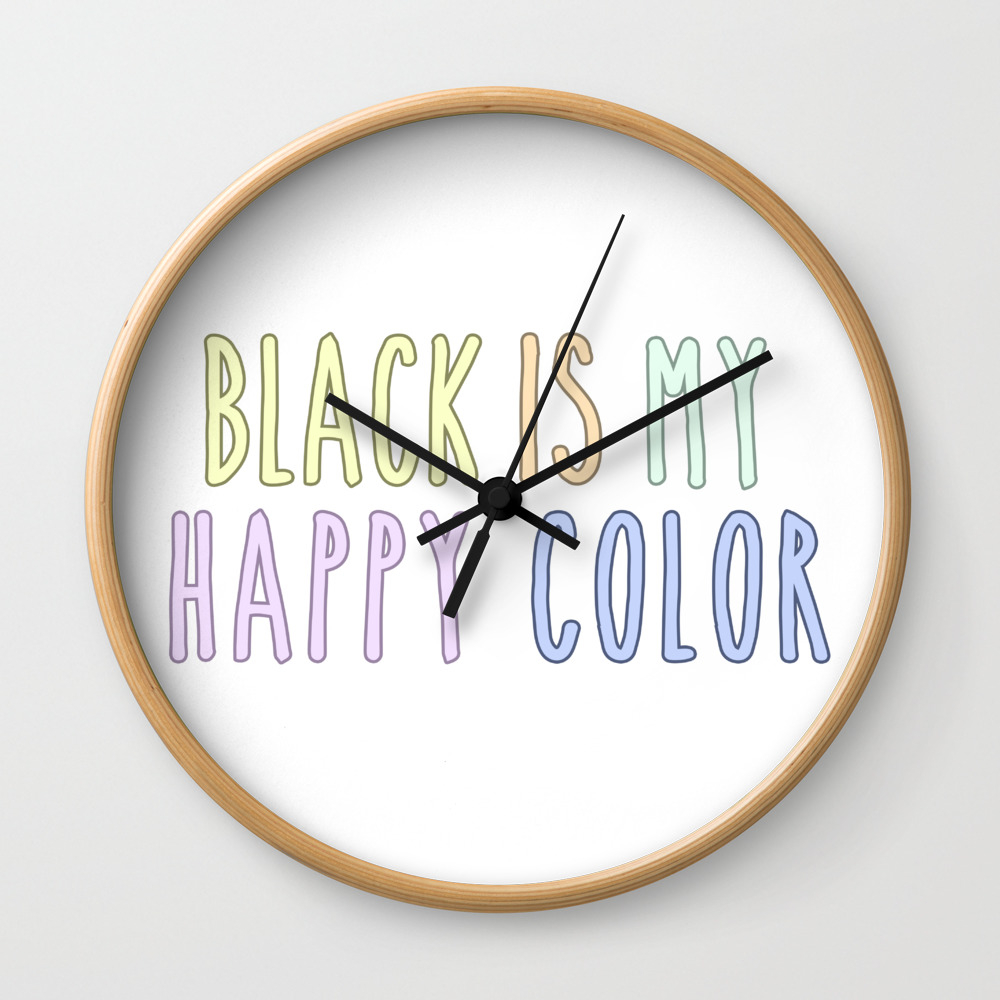 Funny Pastel Goth Gift Aesthetic Black Is My Happy Color Wall Clock By Mintedfresh Society6 The most common aesthetic clock material is metal. funny pastel goth gift aesthetic black is my happy color wall clock by mintedfresh