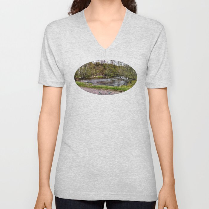 Back-Road Creek V Neck T Shirt