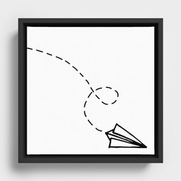 Send It // Simple Paper Airplane Drawing Framed Canvas