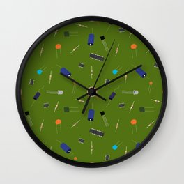 Circuit Elements - Green Wall Clock