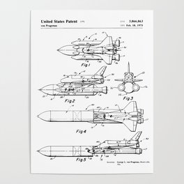 Rocket Patent Drawing Poster | Outerspacedecor, Outerspace, Digital, Spaceprint, Pop Art, Stencil, Vector, Spacewallart, Nasaposter, Illustration 