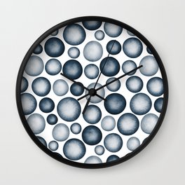 Dark Blue & Light Blue Gradient Circle Pebble Pairs To 2020 Color of the Year Chinese Porcelain Wall Clock