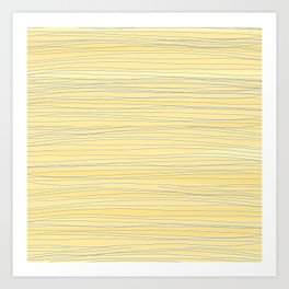 Wavy Lines Yellow & Gray Art Print
