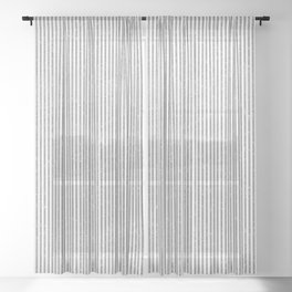 Gray and White Pinstripes Sheer Curtain