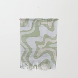 Liquid Swirl Contemporary Abstract Pattern in Light Sage Green Wall Hanging