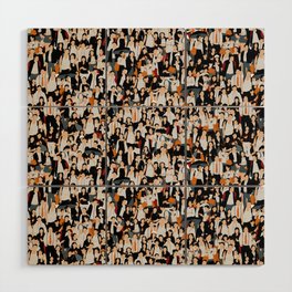 Crowd of people illustration - human pattern Wood Wall Art