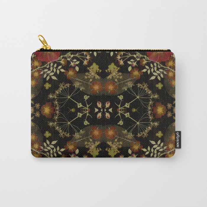 Dark Floral Roses Carry-All Pouch