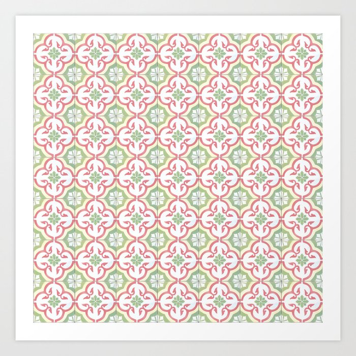 Floor Series: Peranakan Tiles 132 Art Print