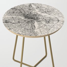 Richmond, USA - Black and White City Map Side Table