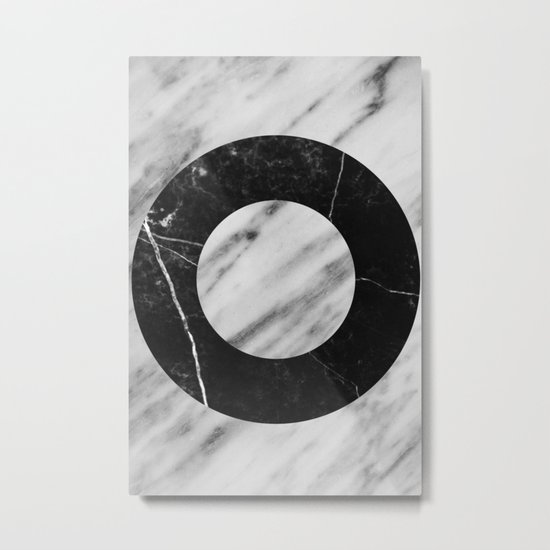 Bw Marble Metal Print