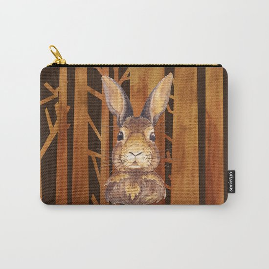 Rabbit in the forest- abstract animal hare watercolor illustration Carry-All Pouch