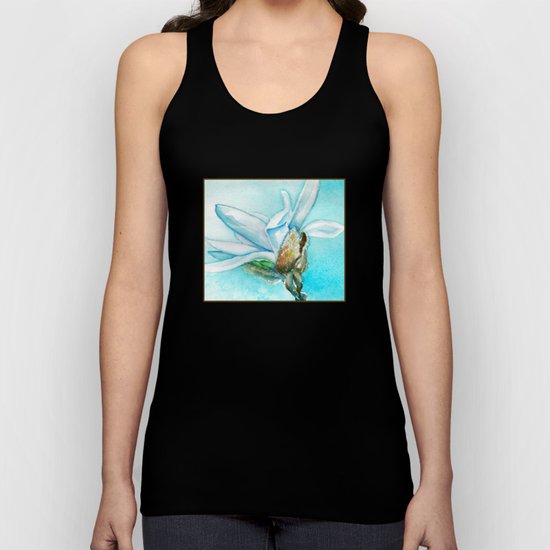 White Flower Unisex Tank Top