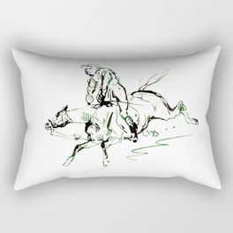Jockey on a Horse Rectangular Pillow
