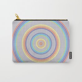 Ripples - Rainbow (Pastel) Carry-All Pouch | Round, Grey, Circles, Digital, Colourful, Fun, Graphicdesign, Goemetric, Pastel 