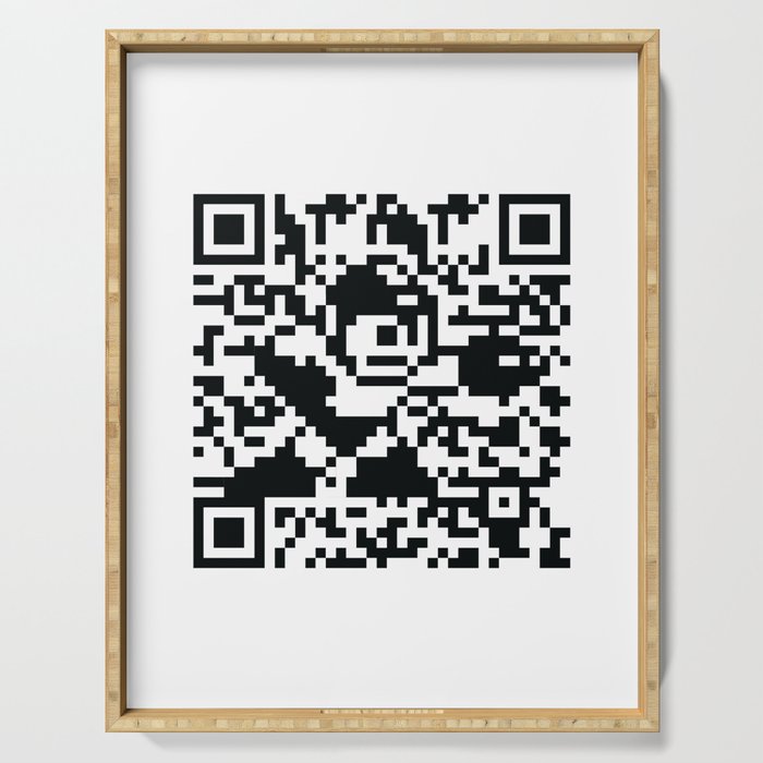 Mega Man QR Code 8-Bit Art Serving Tray