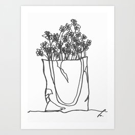Flowers shopping minimal artwork Art Print