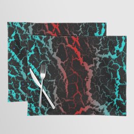 Cracked Space Lava - Cyan/Red Placemat