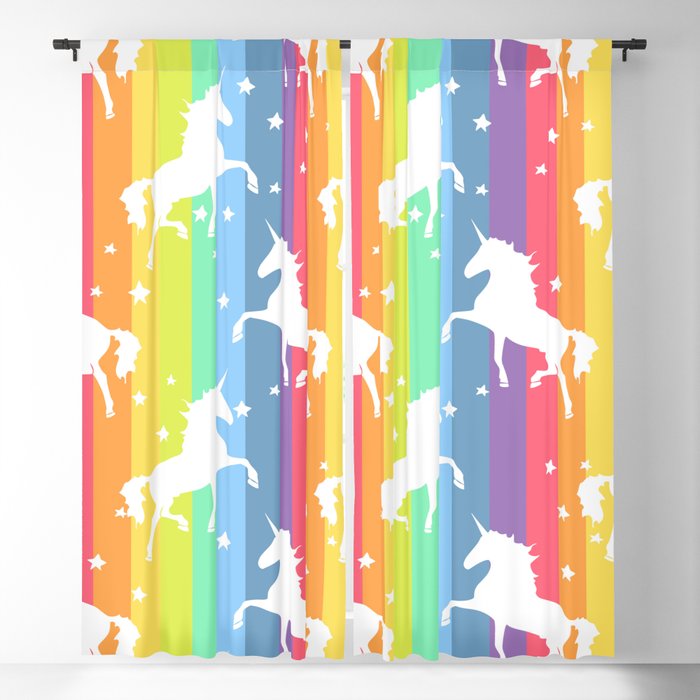 Rainbow Unicorns Blackout Curtain